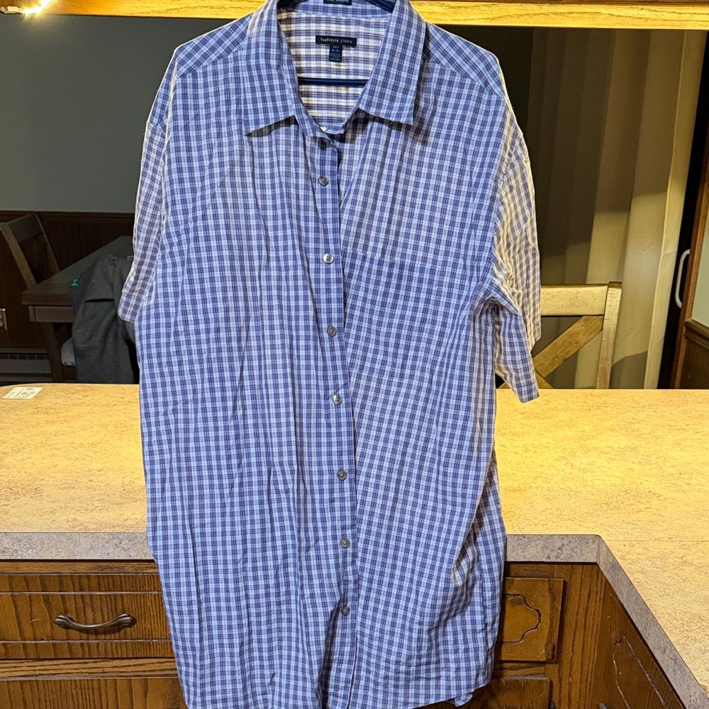 Men's Light Purple Checkered Shirt